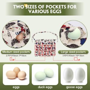 Hossmily 2 Pack Egg Apron, Egg Collecting Apron for Chicken Duck Goose Eggs, Chicken Egg Apron for Housewife Farmhouse Kitchen Restaurant Parent-Child Activities, Adult 12 Pockets &Child 3 Pockets