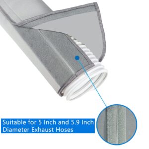 Air Conditioner Hose Cover Wrap, Gray Insulated Air Conditioner Hose Cover, Portable AC for 5" And 5.9" Diameter Exhaust Hose Tube