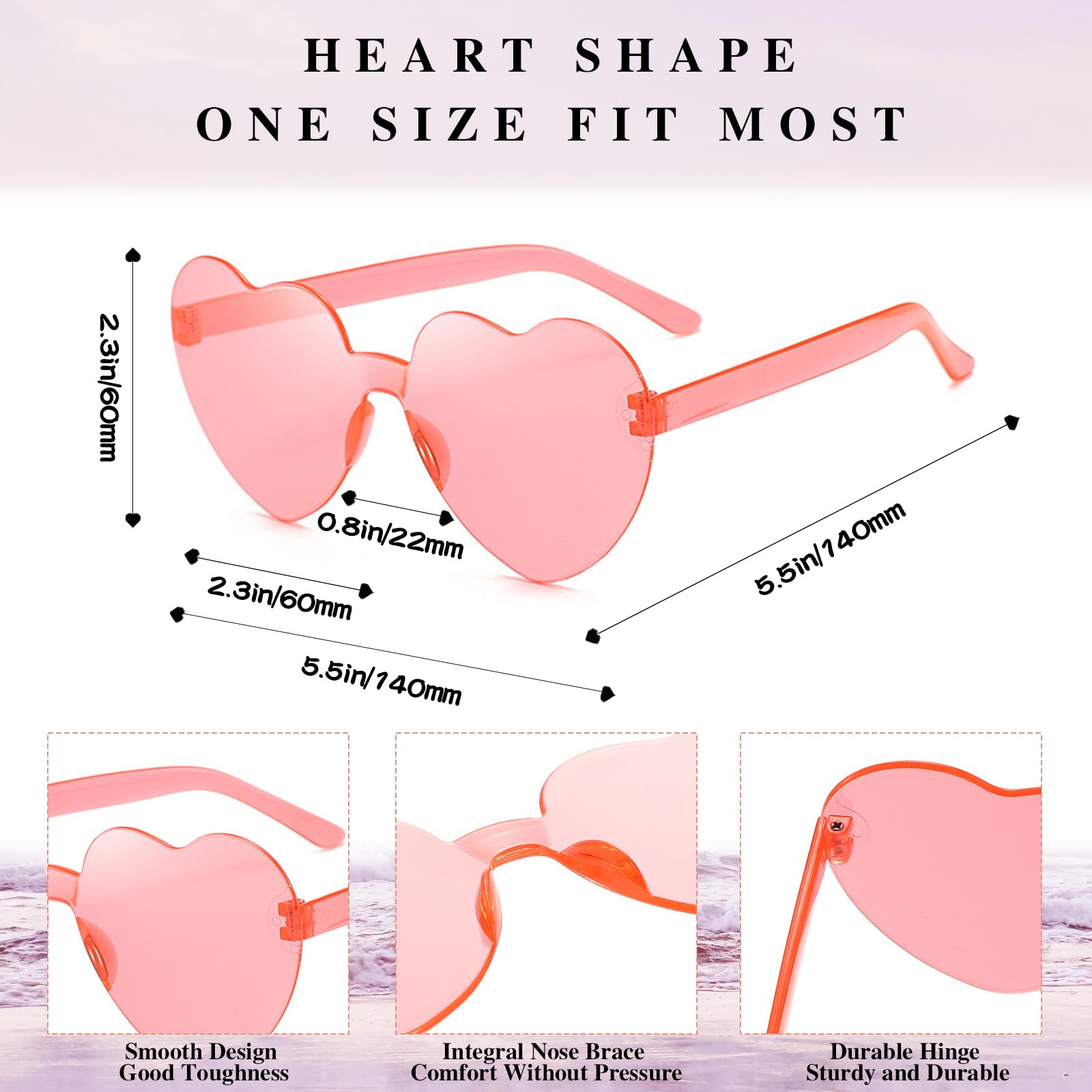 Geopty 14 Pack Hotpink Heart Sunglasses for Women Bulk, Fun Pink Heart Shaped Sunglasses Bachelorette Party Favors Candy Color Heart Glasses Set