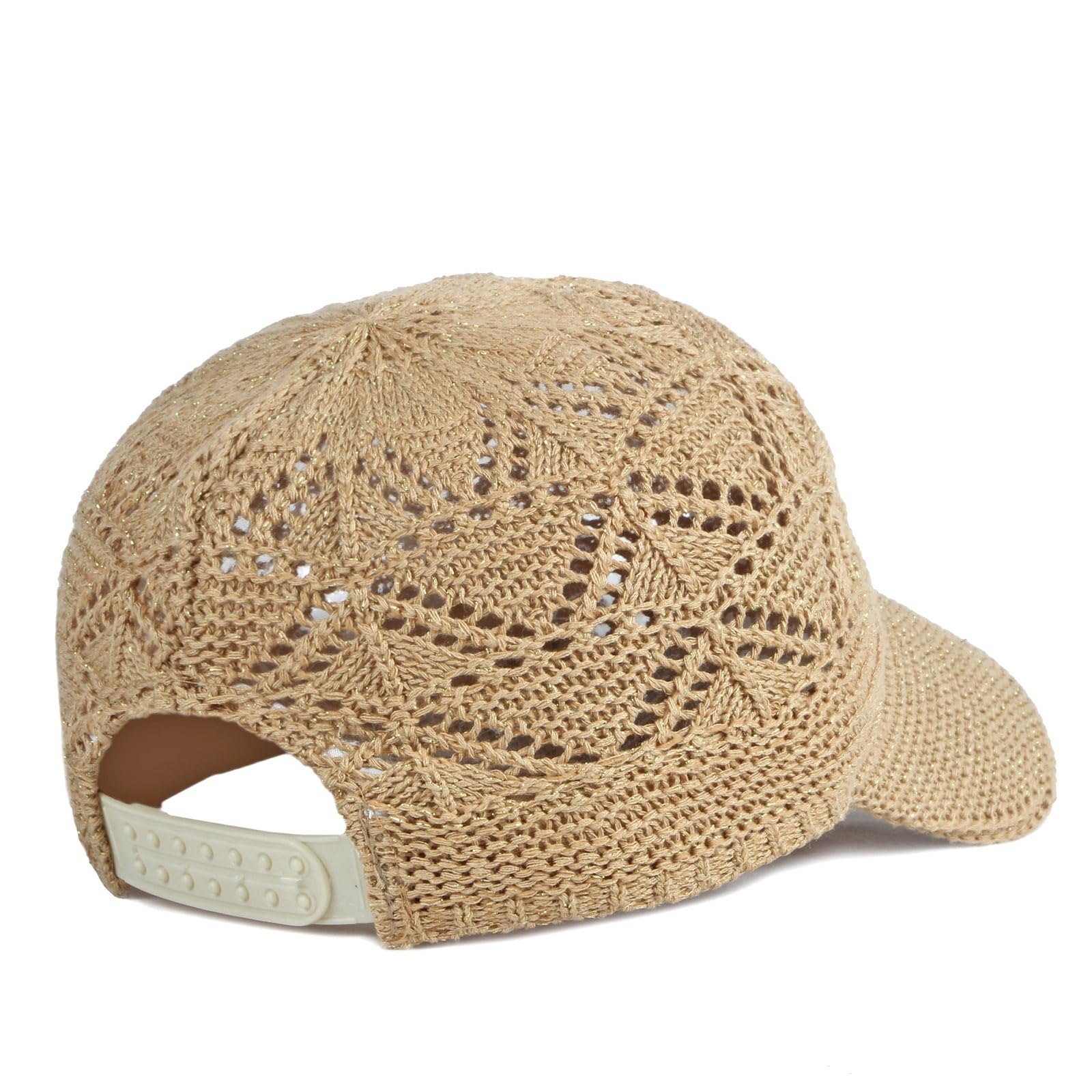 FASHIXD Knit Mesh Baseball Cap for Women Summer Yarn Trucker Hats Breathable Outdoor Hat (Khaki)