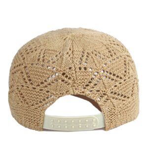 FASHIXD Knit Mesh Baseball Cap for Women Summer Yarn Trucker Hats Breathable Outdoor Hat (Khaki)