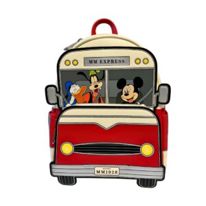 loungefly exclusive disney mickey and friends road trip double strap shoulder bag