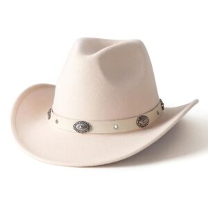 lisianthus cowboy cowgirl hats for women & men felt western outdoor hat wide brim milky way beige