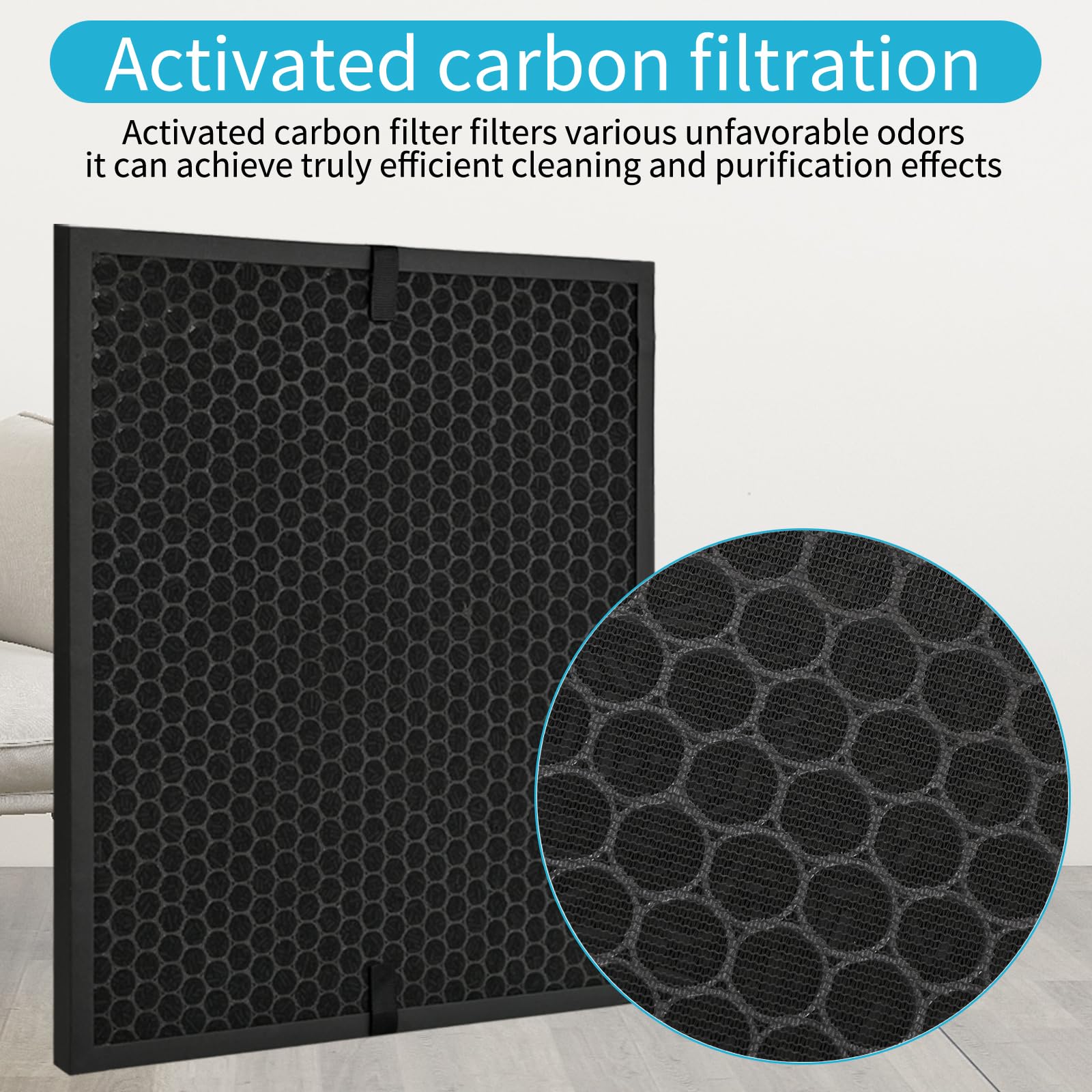 Pmosata LV-PUR131 Replacement Filters for LEVOIT LV-PUR131 and LV-PUR131S LV-PUR131-RF Air Purifier,4 in 1 True HEPA filters 2 Pack True HEPA and 2 pack Activated Carbon Filters