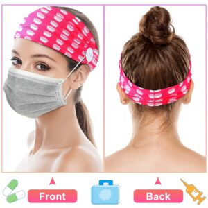 Tigeen 30 Pcs Nurse Headbands for Women Nursing Headbands with Buttons Stretch Non Slip Elastic Hair Bands Ear Protection Medical Headbands for Doctors Nurse Work Head Wraps Hairband for Sports