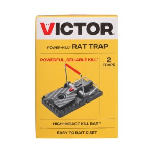 victor m144-2b instant power-kill easy set reusable rat trap - 2 traps