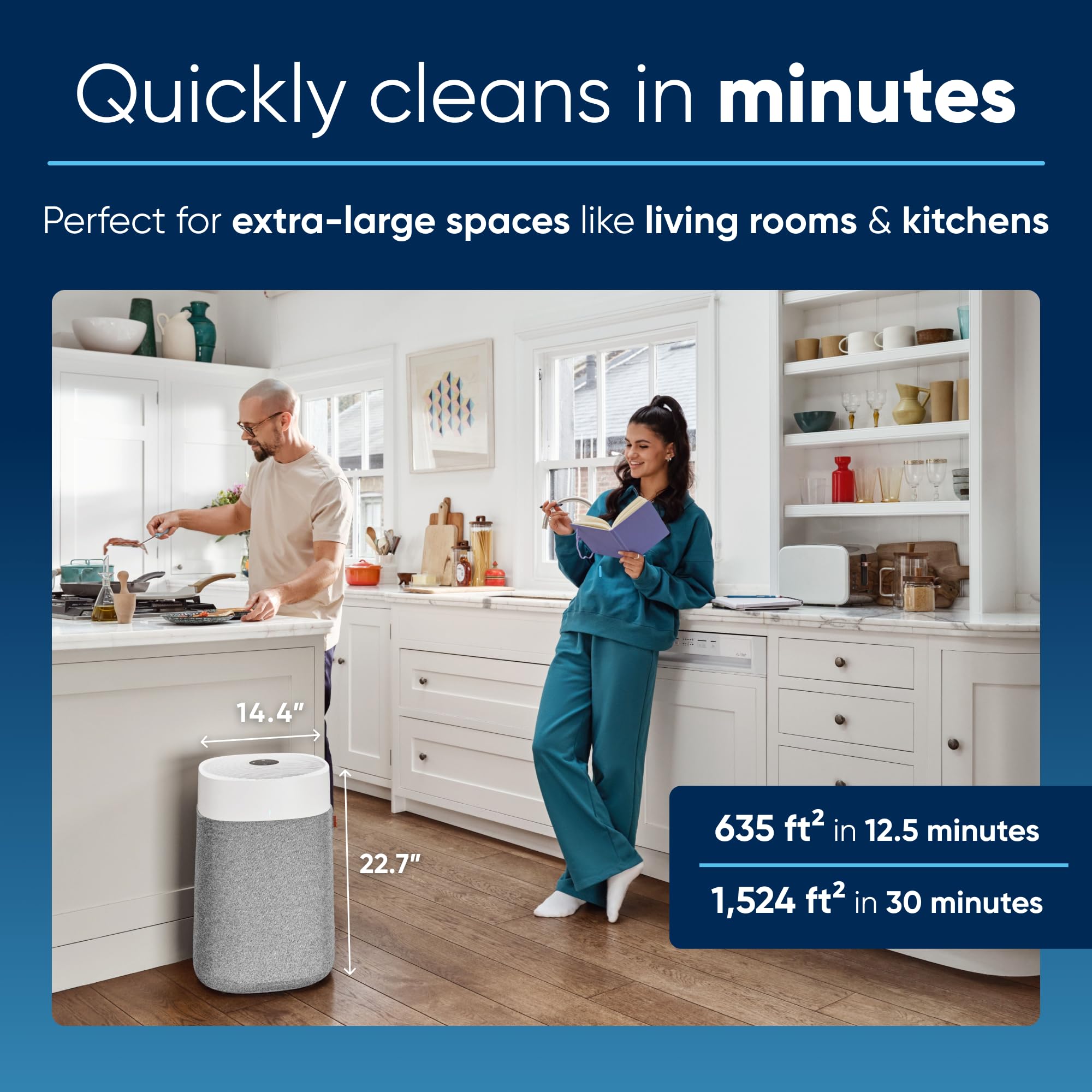 BLUEAIR Air Purifiers for Large Home Room & Air Purifiers for Bedroom, HEPASilent Small Room Air Purifiers for Home, Air Purifiers for Pets Allergies Air Cleaner, Virus Air Purifier for Dust