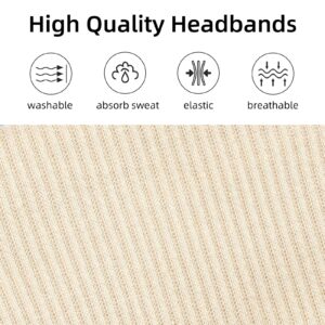 Headbands for Women Wide Non Slip Boho Head Bands Soft Elastic Thick Hairbands Fashion Workout Yoga Hair Accessories, 6 Pack