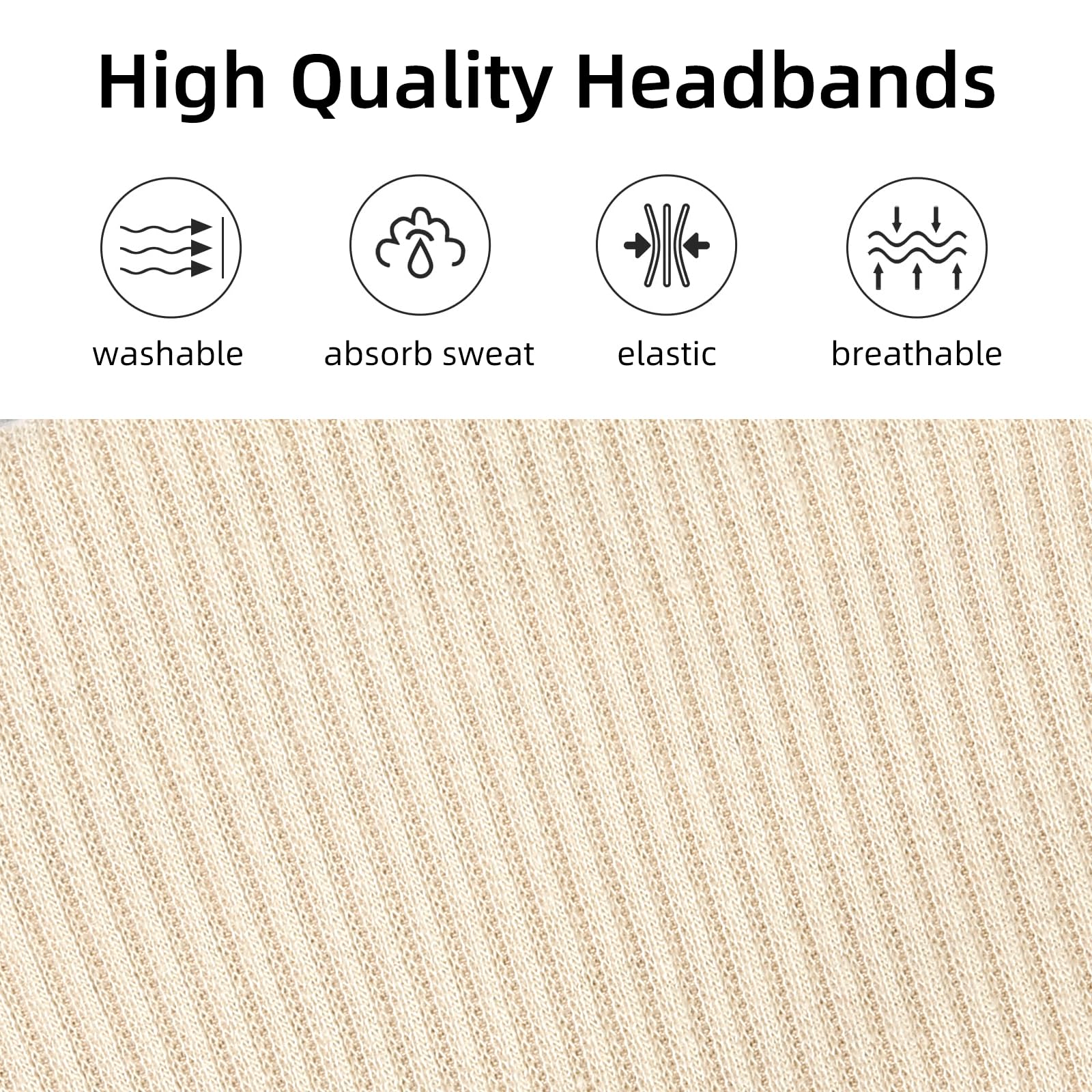 Headbands for Women Wide Non Slip Boho Head Bands Soft Elastic Thick Hairbands Fashion Workout Yoga Hair Accessories, 6 Pack