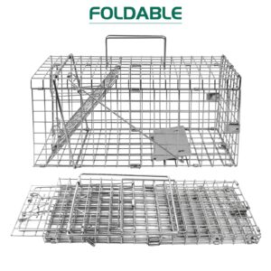 EPESTOEC 17.3" Heavy Duty Squirrel Trap, Folding Live Small Animal Cage Trap, Humane Traps, Catch and Release.