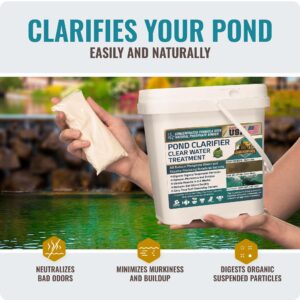 Pond Clear Water Treatment - 16 Pack for 8 Months of Pond Cleaner Supply - Pond Clarifier for Outdoor Ponds – 100% Natural Pond Bacteria Packets - Made in The USA - Safe for Fish, Pets, and Swimming