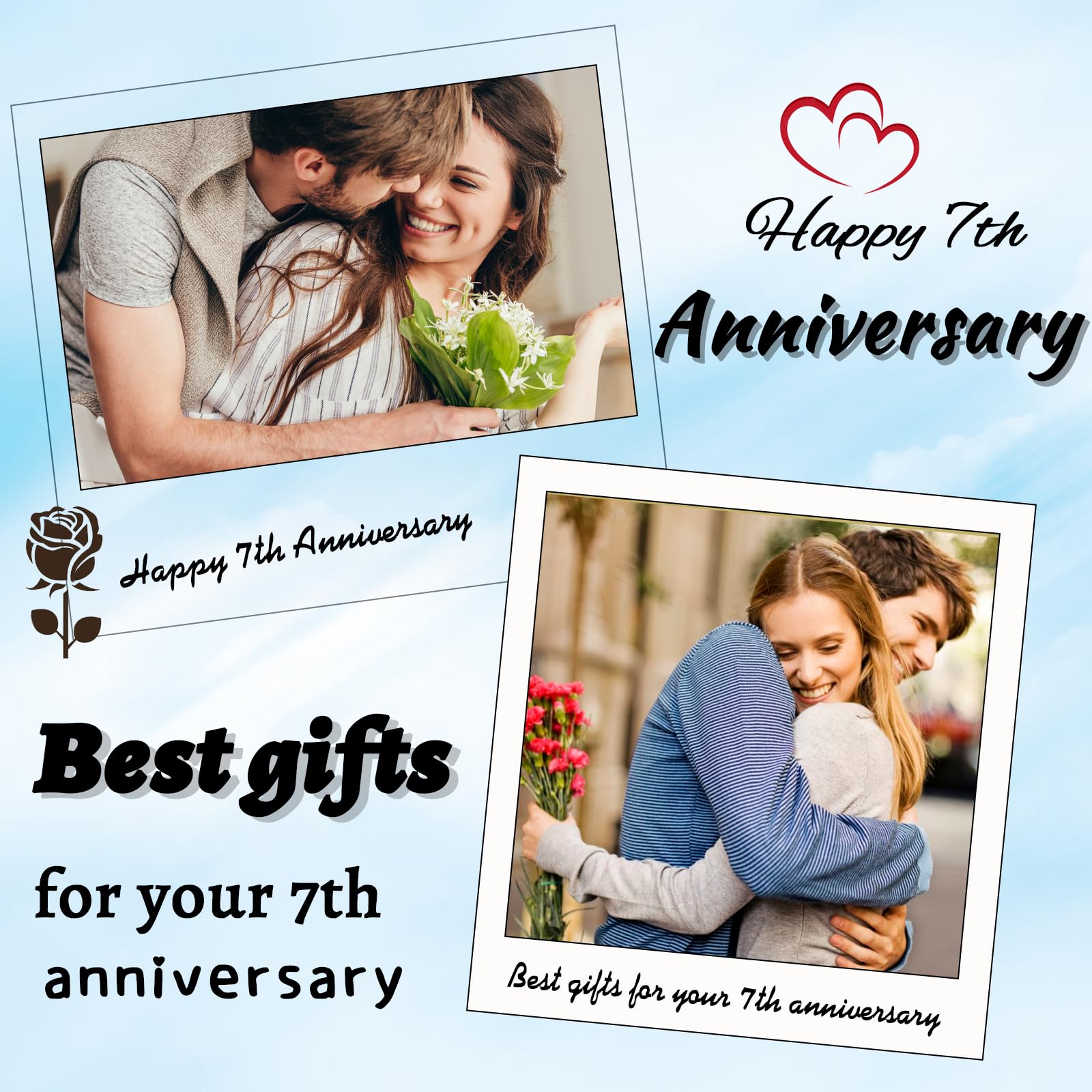 YOWNICF 7 Year Anniversary Traditional Gifts for Her Him, Copper Gifts for 7th Anniversary, 7 Year Wool Anniversary Wedding Gifts, Best 7th Anniversary Blanket Present for Couple Wife Husband