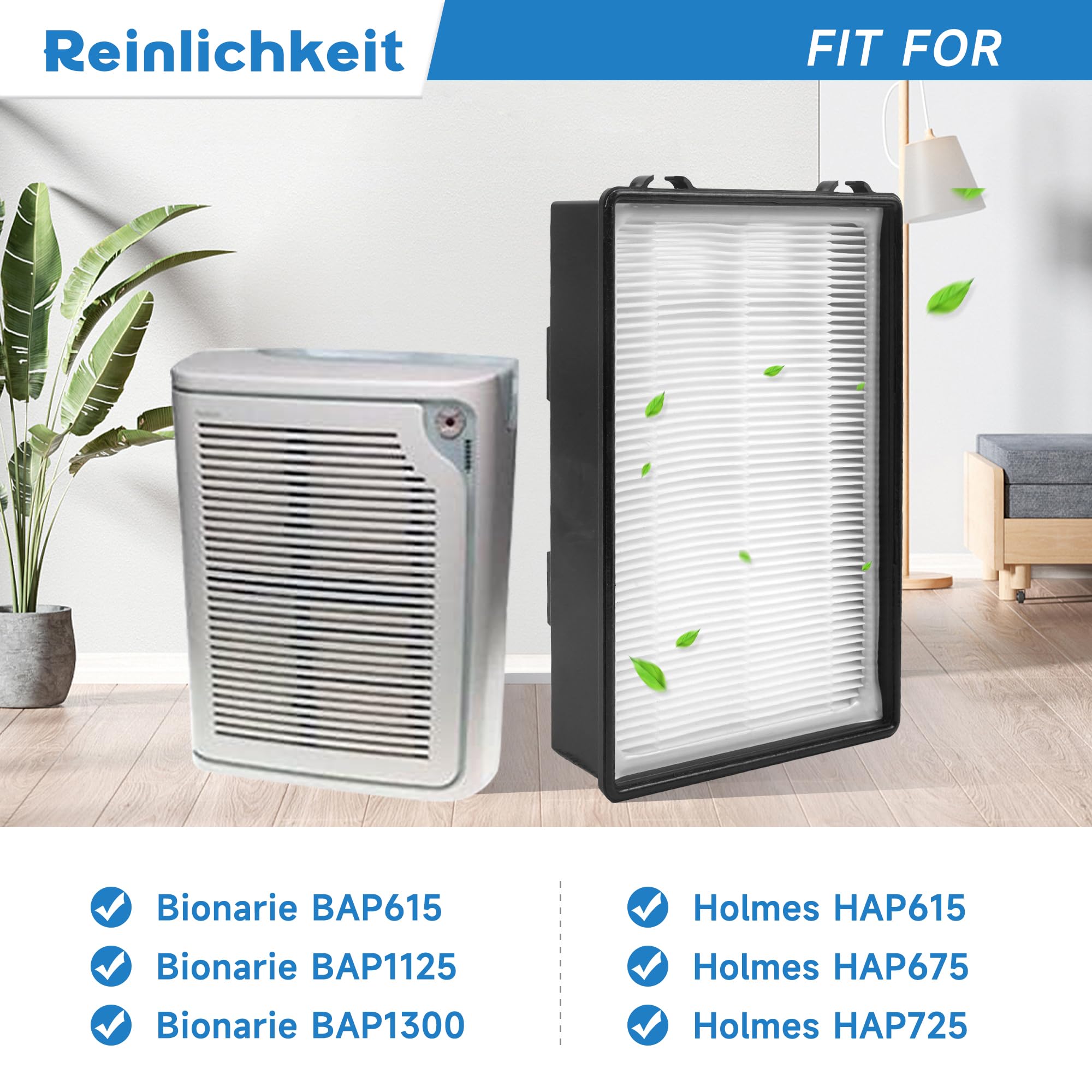 Reinlichkeit 3 pack Hapf600 Replacement Filters B Compatible with Holmes HAPF600D,HAPF600D-U2,HAP615, HAP650,HAP675