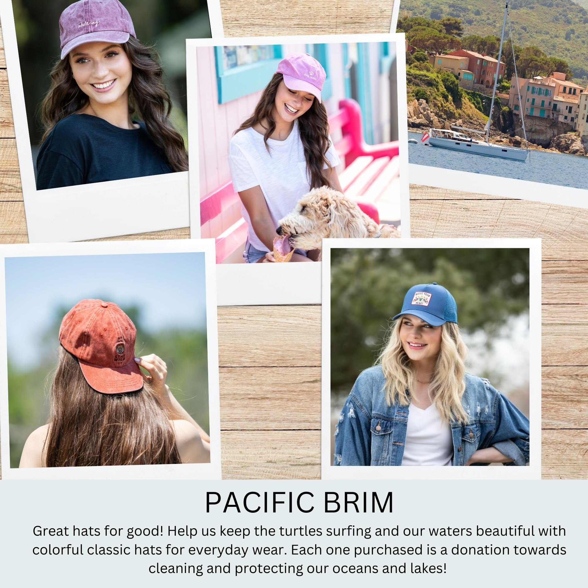 PACIFIC BRIM Women's Adjustable Cap Mesh Side Panels Trucker Hat - Let's Go Girls