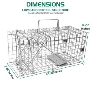 EPESTOEC 17.3" Heavy Duty Squirrel Trap, Folding Live Small Animal Cage Trap, Humane Traps, Catch and Release.