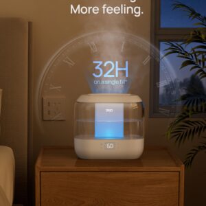 Dreo Smart Humidifier, Cool Mist Humidifiers for Bedroom, Quiet 4L Top Fill Ultrasonic Humidifiers for Home Office Plant & Baby with Nightlight, LED Display, 32H Runtime, APP/Voice Control, HM311S