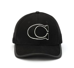 coach womens cotton canvas hat baseball cap, black, medium-large us