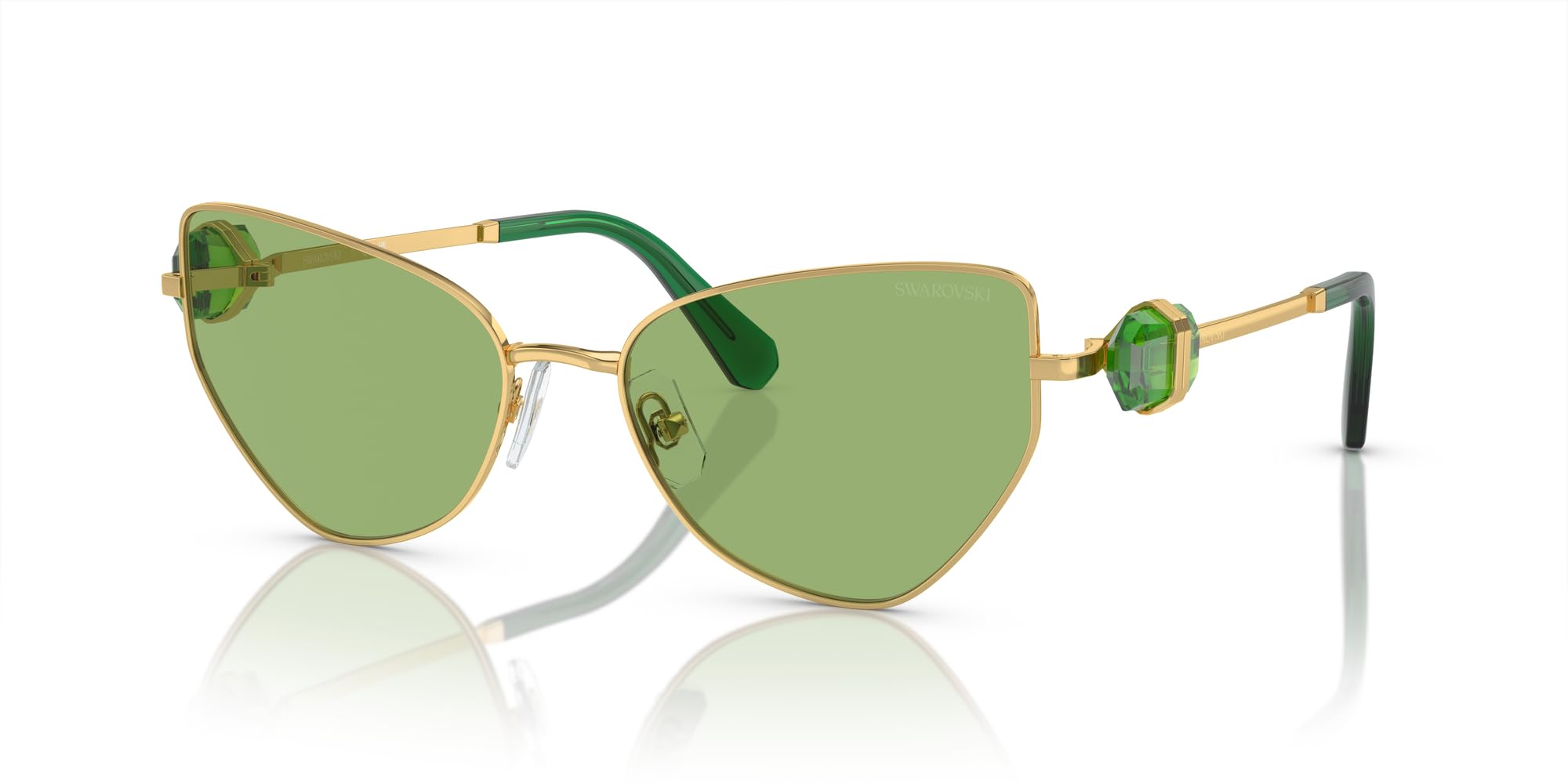 SWAROVSKI SK7003 Sunglasses, Gold/Dark Green, 57 mm