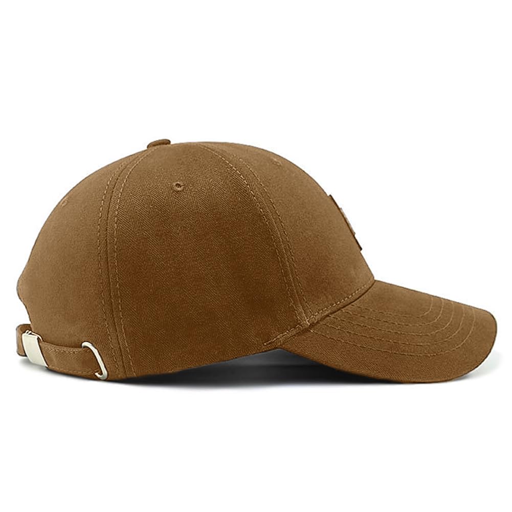 Big Head Hats for Men Oversize Cotton XXL Baseball Cap Large Head Hats Plus Size Hat Adjustable 23"-25.5" (Khaki)