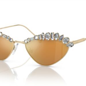 SWAROVSKI SK7009 Sunglasses, Pale Gold/Brown Mirrored Gold, 55 mm