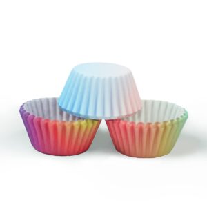 qiqee Jumbo Cupcake Liners 300PCS Gradient Cupcake Cups 6 Designs Cupcake Papers Baking Cups Cupcake Wrappers (Large Size)