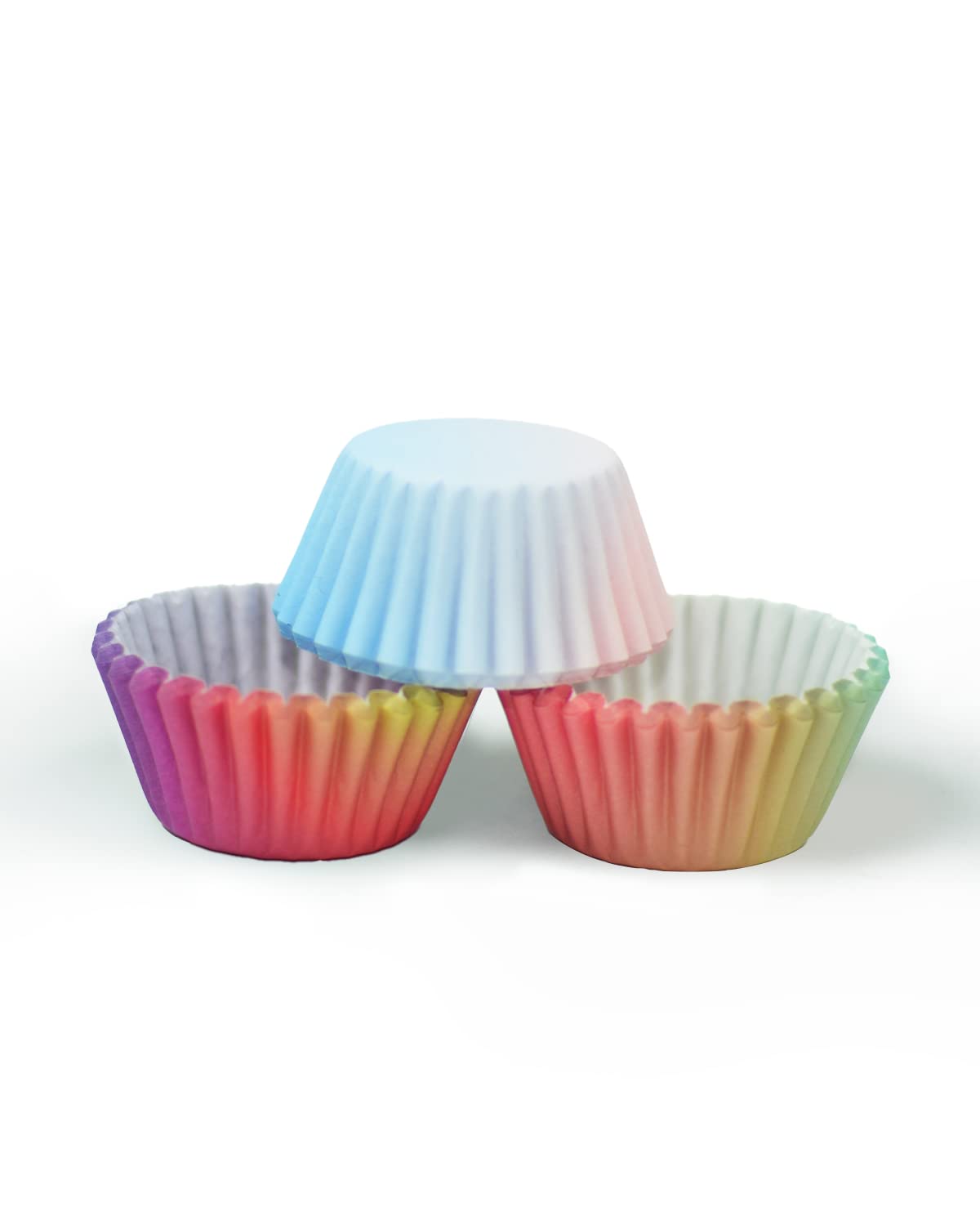 qiqee Jumbo Cupcake Liners 300PCS Gradient Cupcake Cups 6 Designs Cupcake Papers Baking Cups Cupcake Wrappers (Large Size)