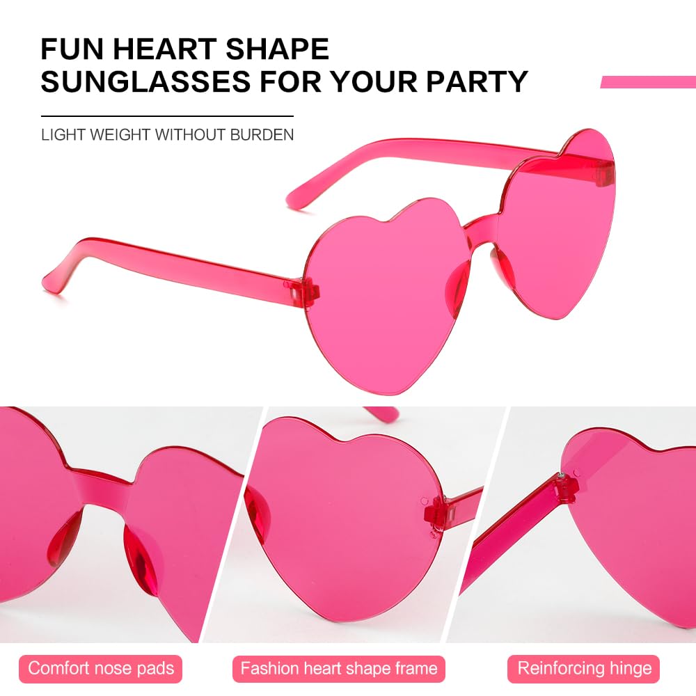 Heart Sunglasses Womens Pink Heart Sunglasses Heart Shaped Sunglasses Fashion Cute Womens Sunglasses Party Favors Fun Sunglasses Party Sunglasses Pink Rose Hot Pink Bachelorette Party Decorations