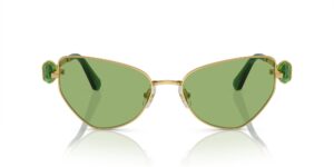 swarovski sk7003 sunglasses, gold/dark green, 57 mm