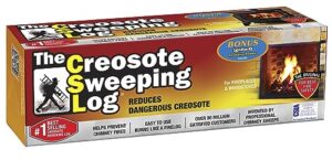 the creosote sweeping log (csl) with bonus ignite-o fire starter - chimney cleaner for fireplaces and woodstoves - non-toxic and easy cleaning firelog