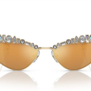 SWAROVSKI SK7009 Sunglasses, Pale Gold/Brown Mirrored Gold, 55 mm