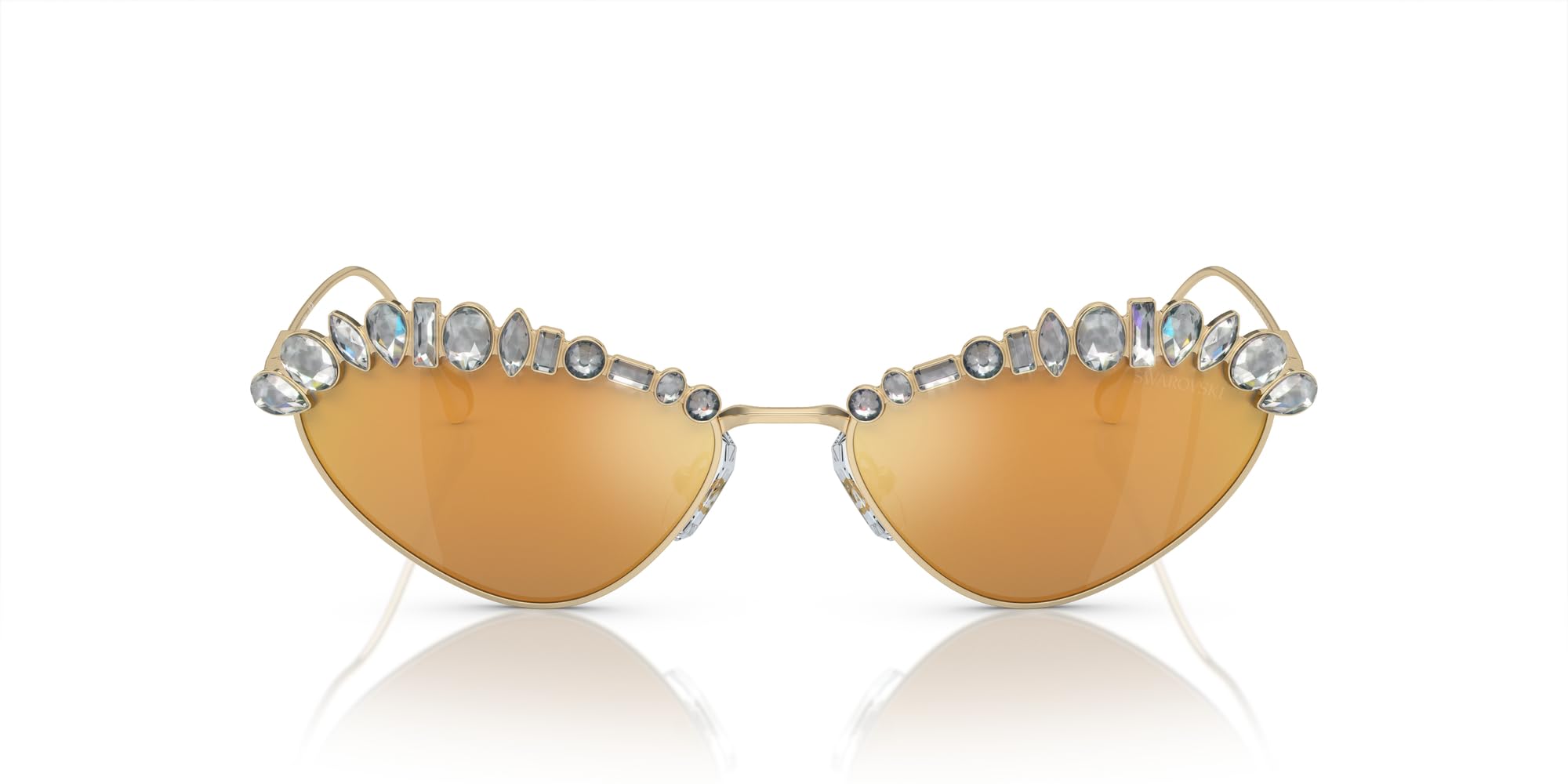 SWAROVSKI SK7009 Sunglasses, Pale Gold/Brown Mirrored Gold, 55 mm