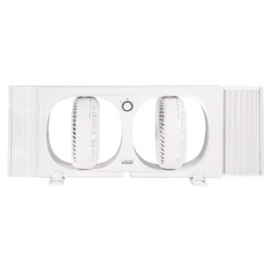 Comfort Zone Living Comfort Twin Window Fan with Individually 180 Degree Rotating Fan Heads, 9 inch, 2 Speed, Plastic Removable Bug Screen, Ideal for Home, Kitchen, Bedroom, & Office, LC329WT