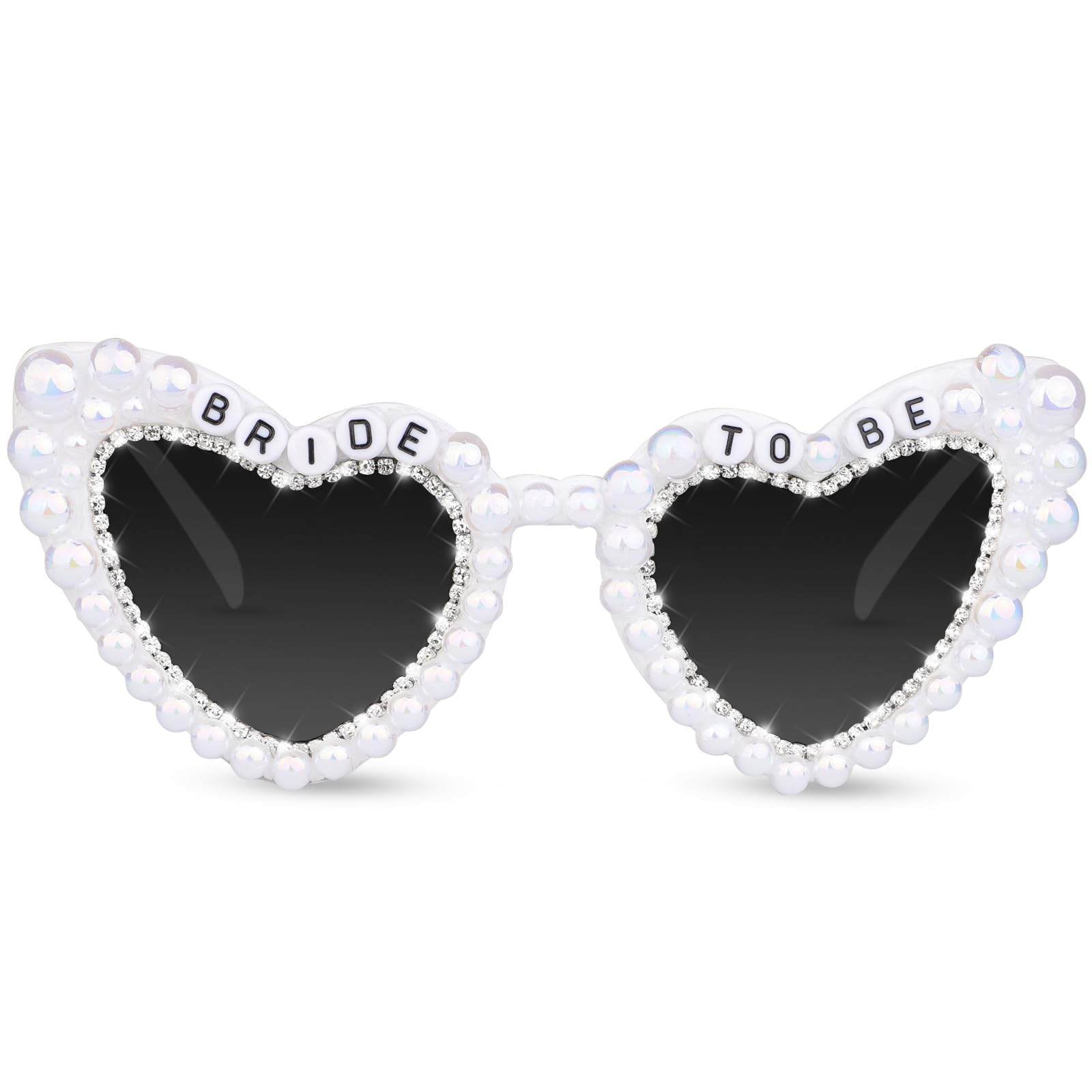 Bride Sunglasses for Bachelorette - White Glasses with rhinestone for Bridesmaid Sunnies, Bride to Be Gift, Bachelorette Accessories Party Favors