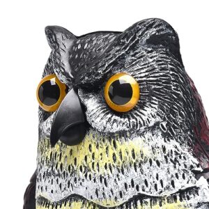 ZSYAIIQ 2 Packs Fake Plastic Owl Bird, Garden owl Statue, Halloween Decorations, Can Repel Pigeons Away from The House, Garden, Pool. (Wine red) 1