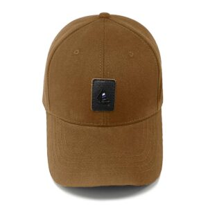 Big Head Hats for Men Oversize Cotton XXL Baseball Cap Large Head Hats Plus Size Hat Adjustable 23"-25.5" (Khaki)