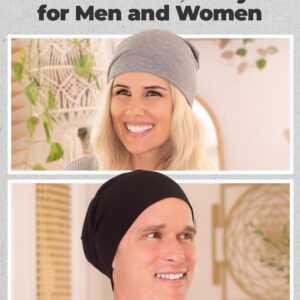 Lightweight Fashion Beanie for Men & Women - Soft Thin Ribbed Modal - Slouchy Style Black