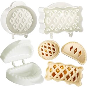 dough presser pocket pie molds, party potluck hand pie molds, hand pie molds, apple, pumpkin and acorn shapes 3-piece (round pie mold)