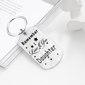 Resdink Daughter Keychain Gifts - to My Dear Daughter, I Love You Daughter Birthday Key Chain, Best Graduation Gifts for Our Daughter Proud of Daughter Teen Girl, Christmas Gifts for Adult Daughter