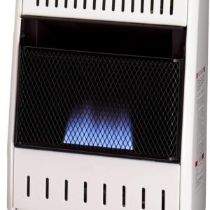 ProCom ML100TBA-B Ventless Propane Gas Blue Flame Space Heater with Thermostat Control for Home and Office Use, 10000 BTU, Heats Up to 500 Sq. Ft., Includes Wall Mount and Base Feet, White