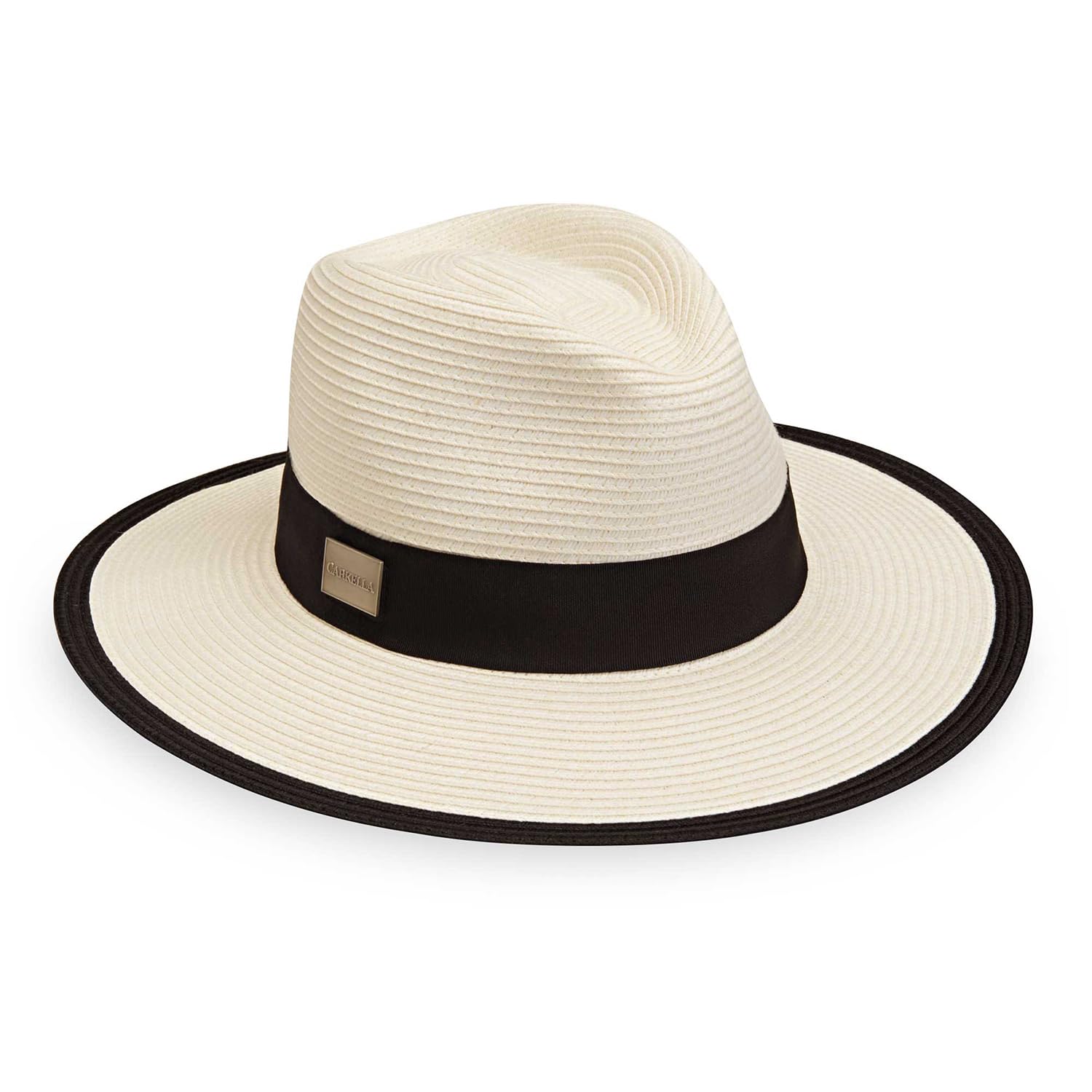 CARKELLA by Wallaroo Women’s Lauren Fedora – UPF 50+, Wide Brim, Packable Design, Adjustable Sizing for Medium Crown Sizes – Stylish Sun-Smart Hat for Golf, Resort and Travel (Ivory)