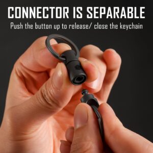 KeyUnity KA24BK Detachable Key Ring Connector, Double-end Swivel Keychain Titanium Rotatable Key Organizer Linker for Carabiner