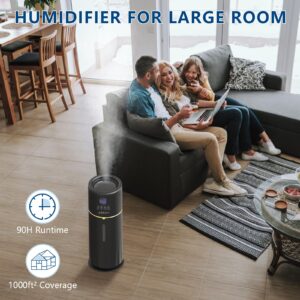 Humidifiers 2.4Gal / 9L Humidifiers Large Room 1000 sq.ft Large Humidifiers for Home Top Fill Humidifier for Bedroom Quiet Night Light 24H Timer Essential Oil Diffuer Humidifier for Nursery Baby Home