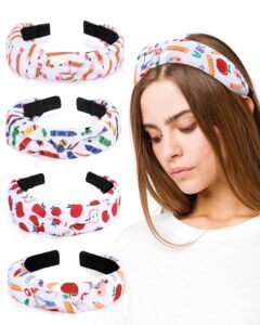 ciyvolyeen teacher headbands for women knotted wide headbands stylish accessories for girls perfect for teacher hair clips appreciation week back to school and holiday gift ideas set of 4