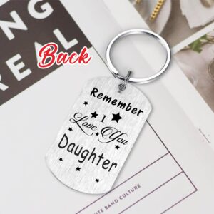 Resdink Daughter Keychain Gifts - to My Dear Daughter, I Love You Daughter Birthday Key Chain, Best Graduation Gifts for Our Daughter Proud of Daughter Teen Girl, Christmas Gifts for Adult Daughter