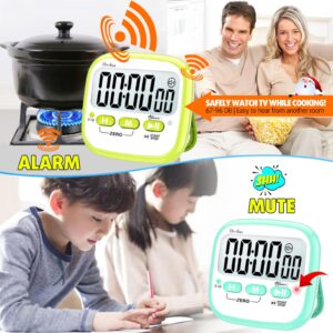 Antonki 2 Pack Timer, Classroom Timer for Kids, Timer for Teacher, Kitchen Timers, Digital Timer for Cooking, Egg Timer, Magnetic Countdown Timer for Exercise, Study, Oven - Battery Included