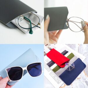 AddLotLot 12 PCS Soft Sunglasses Cases Leather Sunglasses Pouch Slim Glasses Case Multicolor Portable Glasses Case, Travel Sunglasses Case for Men Women Kids Storing All Kinds of Glasses