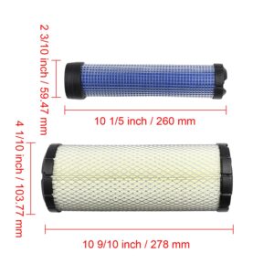 Jiayicity 25 083 01-S Outer Inner Air Filter Compatible with Kohler 25 083 04-S Compatible with Kawasaki 11013-7020 11013-7019 Compatible with John Deere M131802 M131803 Replaces 841497 821136