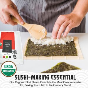 Sushi Making Kit Bazooka Sushi Maker Kit, Bamboo Sushi Kit Sushi Rolling Mat,Set for Beginners DIY Sushi at Home Easy Roll & Create Delicious Sushi Roller Sushi Knife Sushi Bamboo Roller, USDA Organic