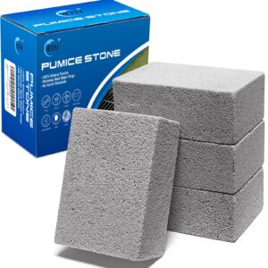 4th pumice stone for grill cleaning,heavy duty cleaning brick,easy to remove stubborn stain for griddle/swimming pool/bbq outdoor/toilet bowl/stove - grey,4 packs