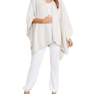 Barefoot Dreams® CozyChic Lite® Heathered Weekend Wrap, Pearl, One Size